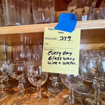 2 shelves of everyday drinking glasses