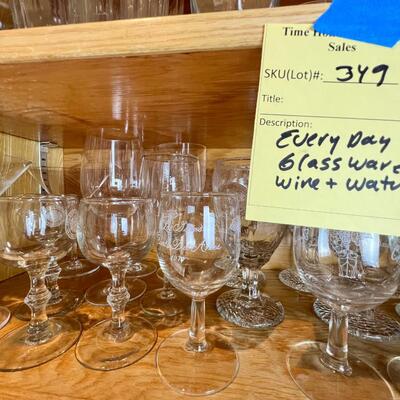 2 shelves of everyday drinking glasses