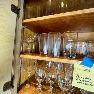 2 shelves of everyday drinking glasses
