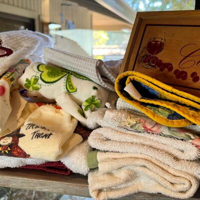 Kitchen towels and lots of seasonal flags