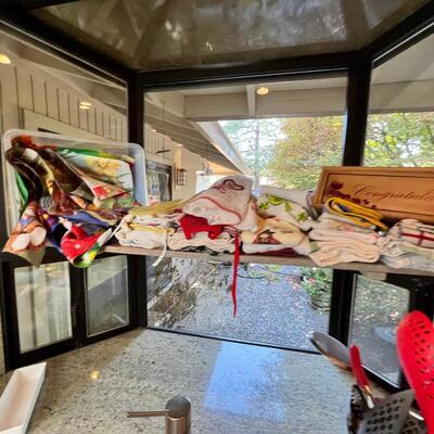 Kitchen towels and lots of seasonal flags