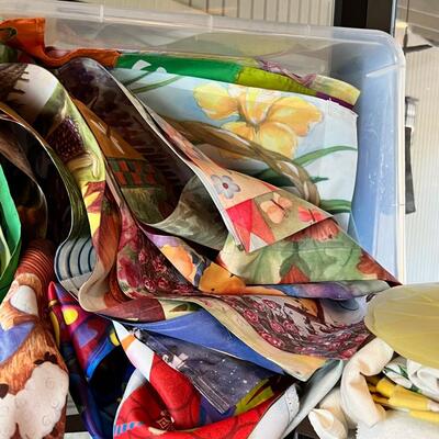 Kitchen towels and lots of seasonal flags