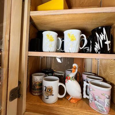 Goose figurine, geese mugs, coffee cups