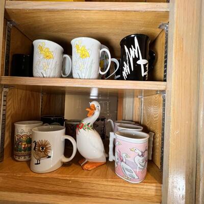 Goose figurine, geese mugs, coffee cups