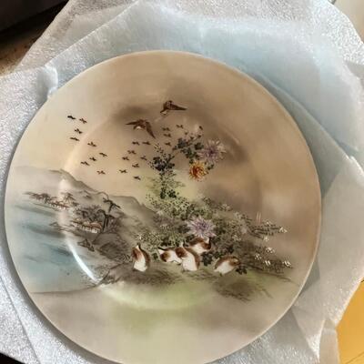 Asain theme, vintage plates, geen lidded, Floral laquier , chop sticks in holder