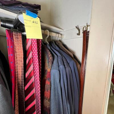 Men's clothing suits, ties, size 11 shoes