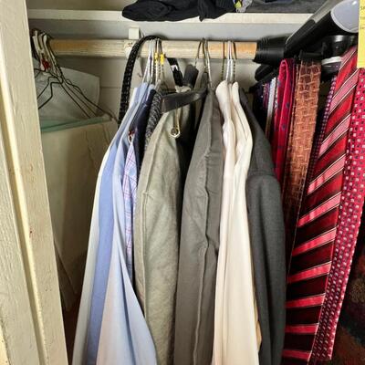 Men's clothing suits, ties, size 11 shoes