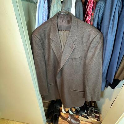 Men's clothing suits, ties, size 11 shoes