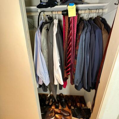 Men's clothing suits, ties, size 11 shoes