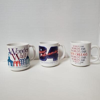 3 World's Fair Mugs New Orleans 1984