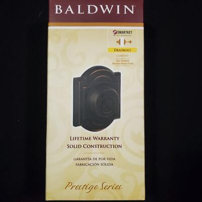 NEW Deadbolt Baldwin Prestige Series Arch in Venetian Bronze Finish Smart Key 380 NIB