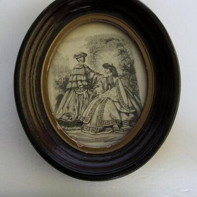 Small Antique Oval Picture