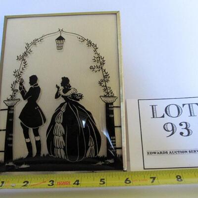 Nice Vintage Reverse Painted Silhouette Picture