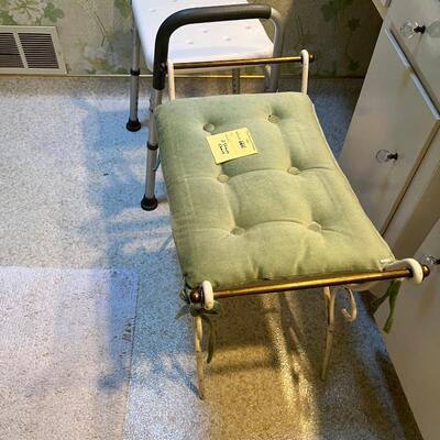 Shower Chair and metal vanity stool