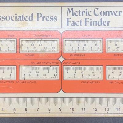 AP - Associated Press ðŸ“° Vintage Metric Converter and Fact ðŸ“š Finder 8â€ long x 4â€ deep approx