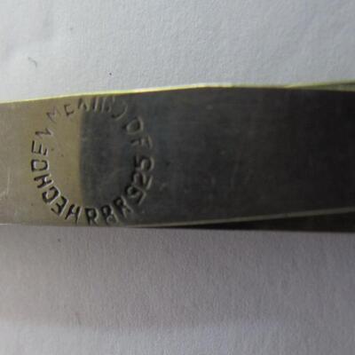 Vintage Mexico Sterling Tie Bar and Contemporary Art Nouveau Broach