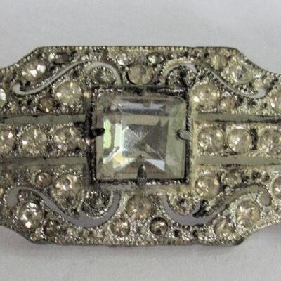 Neat Art Deco Rhinestone Broach
