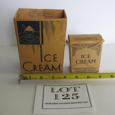 2 Vintage Cardboard Ice Cream Boxes, Menasha Corp