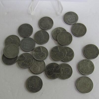 Lot of 22 Steel Pennies, 1943 P & D