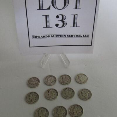 11 Silver Mercury Dimes