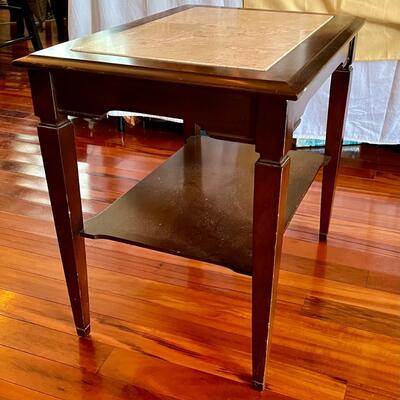 Vintage rectangular occasional table with marble top