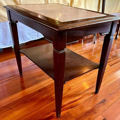 Vintage rectangular occasional table with marble top