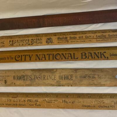 Vintage Wood ðŸªµ Rulers ðŸ“ with advertising  - 15â€ each approx