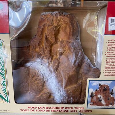 Village Landscape ~ Mountain Backdrop w/ trees