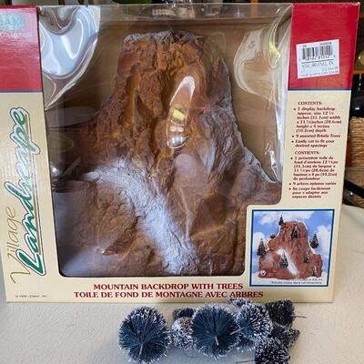 Village Landscape ~ Mountain Backdrop w/ trees