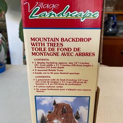 Village Landscape ~ Mountain Backdrop w/ trees