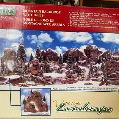 Village Landscape ~ Mountain Backdrop w/ trees