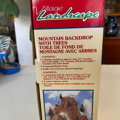 Village Landscape ~ Mountain Backdrop w/ trees