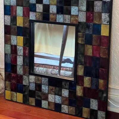 Patina squares mirror