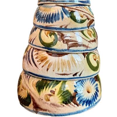 Five Vintage Terra Cotta Mexican Nesting Bowls