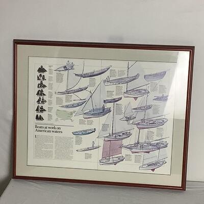 5239 Framed Print-"Boats at Work on American Waters".