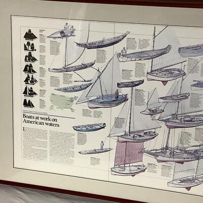5239 Framed Print-"Boats at Work on American Waters".