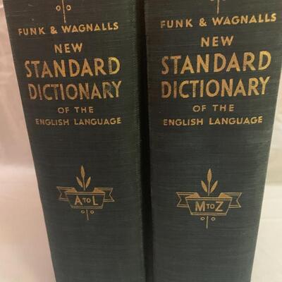 Vintage 1938 Funk and Wagnalls ðŸ“– Dictionary 2 volumes - 12â€ x 9â€ x 3â€ approx