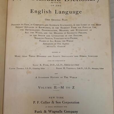 Vintage 1938 Funk and Wagnalls ðŸ“– Dictionary 2 volumes - 12â€ x 9â€ x 3â€ approx