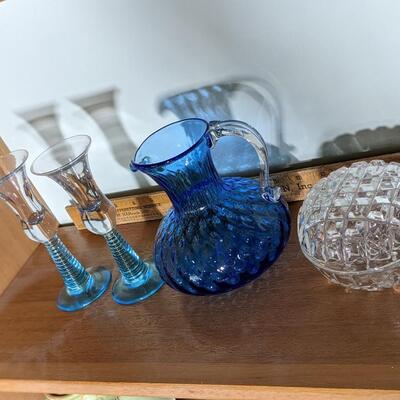 Variety Lot of Blue and Glass Baubles