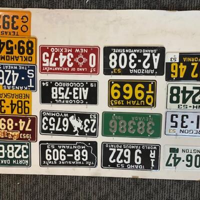 1953-1954 "Wheaties" miniature License Plate Collection