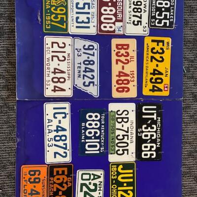 1953-1954 "Wheaties" miniature License Plate Collection