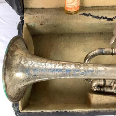5228 Vintage Silverplated ACME Charles Crawford Co. Trumpet