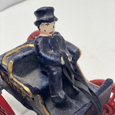 Vintage Cast Iron Horse Drawn Police Chief Carriage