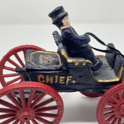 Vintage Cast Iron Horse Drawn Police Chief Carriage