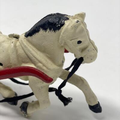 Vintage Cast Iron Horse Drawn Police Chief Carriage