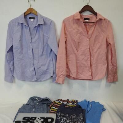 6 Ladies Tops: Simply Styled, Madswell, REI Co-Op, Old Navy: Sizes M-XL