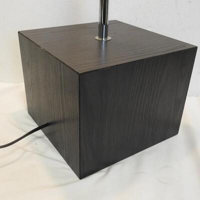Mainstays Rice Paper Floor Lamp-Dark Wood Base wi/Bulb- Missing Paper Shade