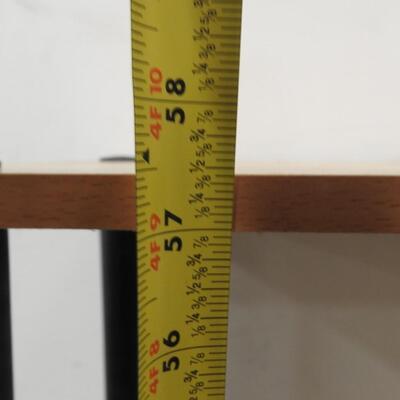 5 Shelf Unit, Light Wood & Black Plastic, 57 1/2 " x  23 3/4" x 12"