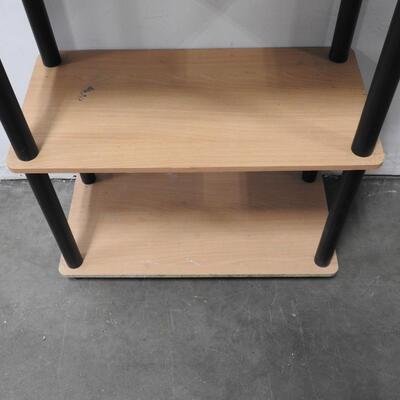 5 Shelf Unit, Light Wood & Black Plastic, 57 1/2 " x  23 3/4" x 12"