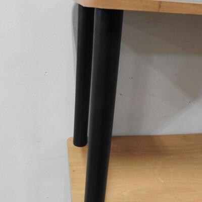 5 Shelf Unit, Light Wood & Black Plastic, 57 1/2 " x  23 3/4" x 12"